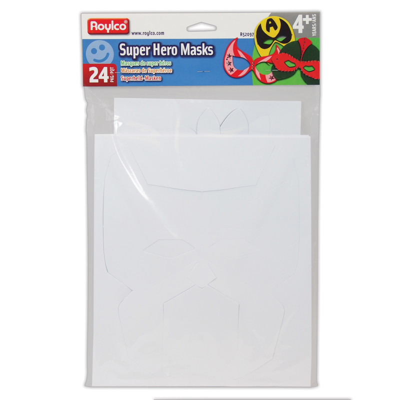 Die-Cut Super Hero Masks, Pack of 24