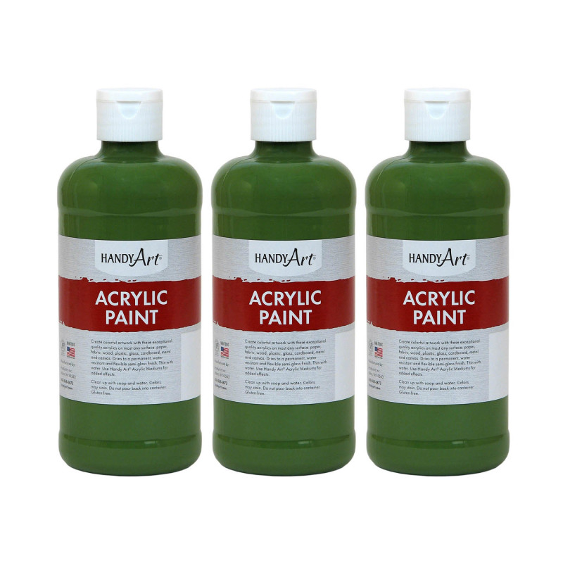 Acrylic Paint 16 oz, Green Oxide, Pack of 3