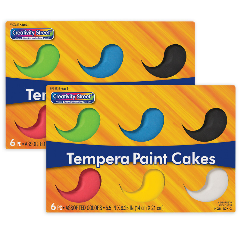 Tempera Cakes, 6 Assorted Colors, 2 Sets