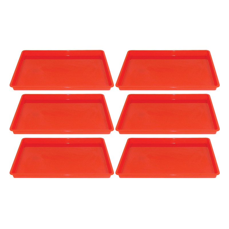 Creativitray Finger Paint Tray, Red, Pack of 6