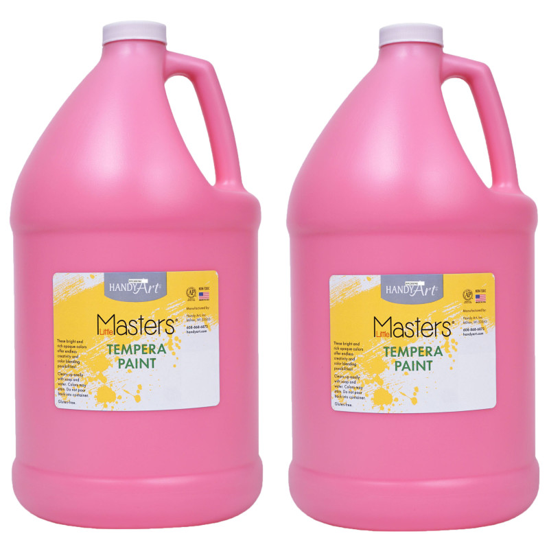 Little Masters Tempera Paint, Pink, Gallon, Pack of 2