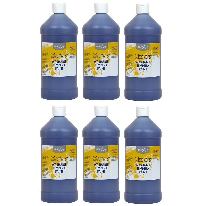 Little Masters Washable Tempera Paint, Violet, 32 oz. , Pack of 6