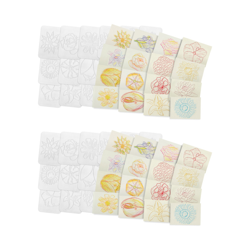 Flowers Rubbing Plates, 16 Per Pack, 2 Packs
