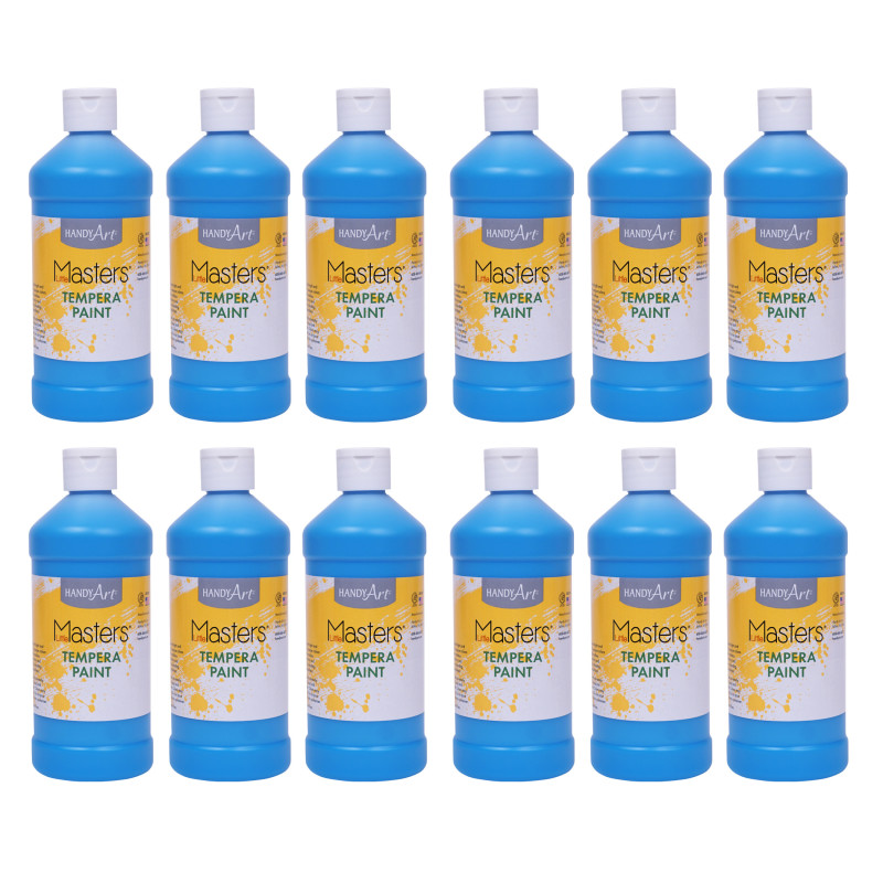 Little Masters Tempera Paint, Light Blue, 16 oz. , Pack of 12