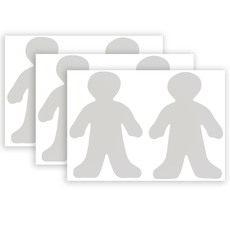 Wee Kid Fingerpaint Paper Shape, 7-1/2'' x 12'', 36 Per Pack, 3 Packs