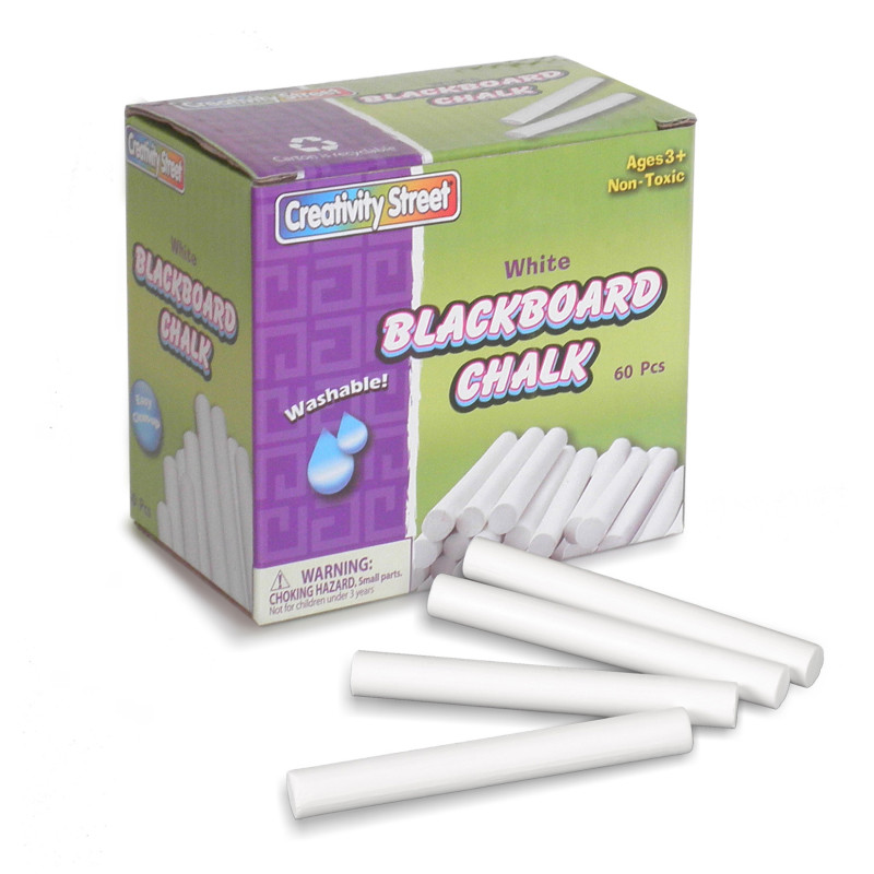 Blackboard Chalk, White, 3/8'' x 3-1/4'', 60 Pieces