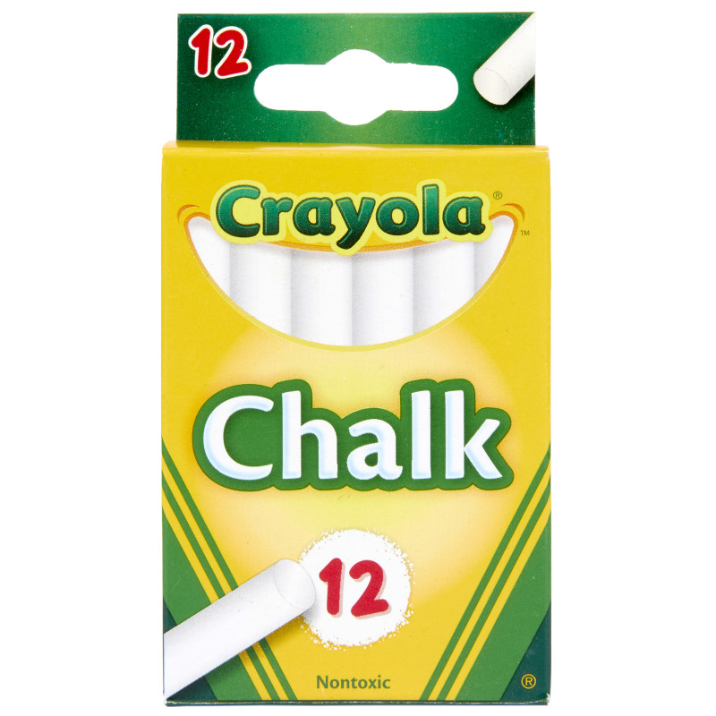 White Chalk Sticks, 12 Count