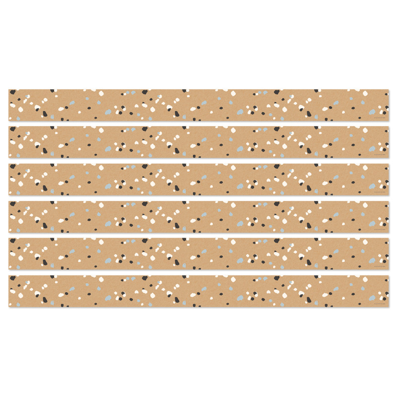 We Belong Speckled Kraft Paper Straight Borders Per Pack, 36 Feet Per Pack, 6 Packs