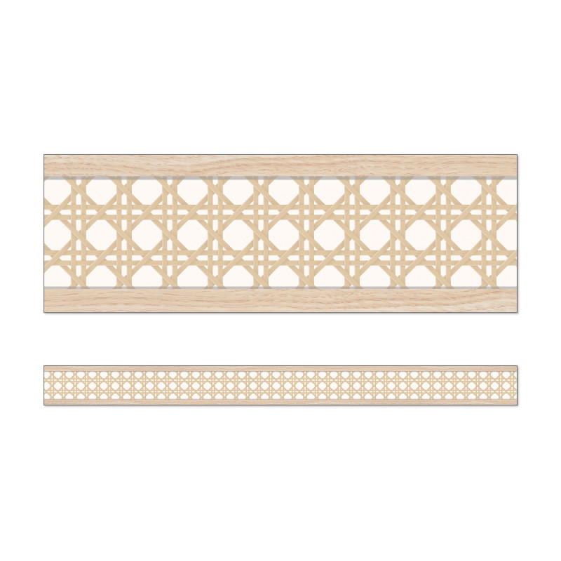 True to You Woven Cane Straight Bulletin Board Borders, 36 Feet