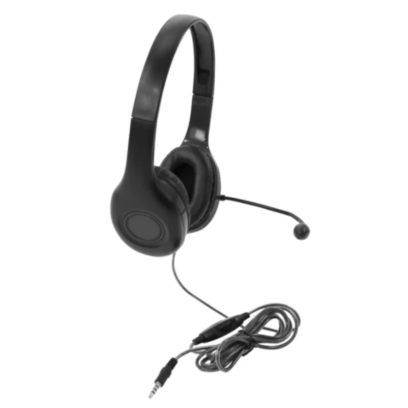 On-Ear Headset with Gooseneck Microphone, .5mm, Black