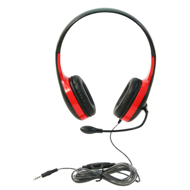 On-Ear Headset with Gooseneck Microphone, .5mm, Red