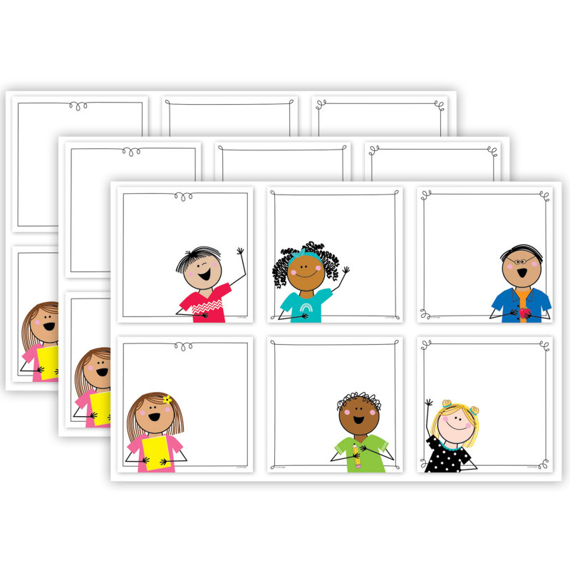 Stick Kids 6'' Designer Cut-Outs, 36 Per Pack, 3 Packs