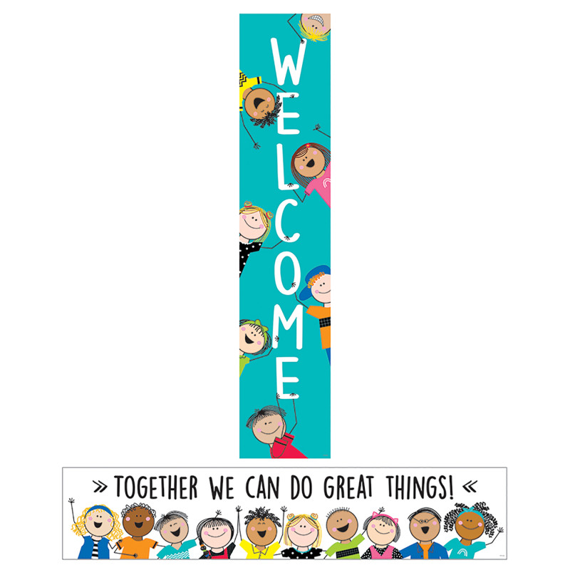 Stick Kids Double-Sided Welcome Banner, 39'' x 8''