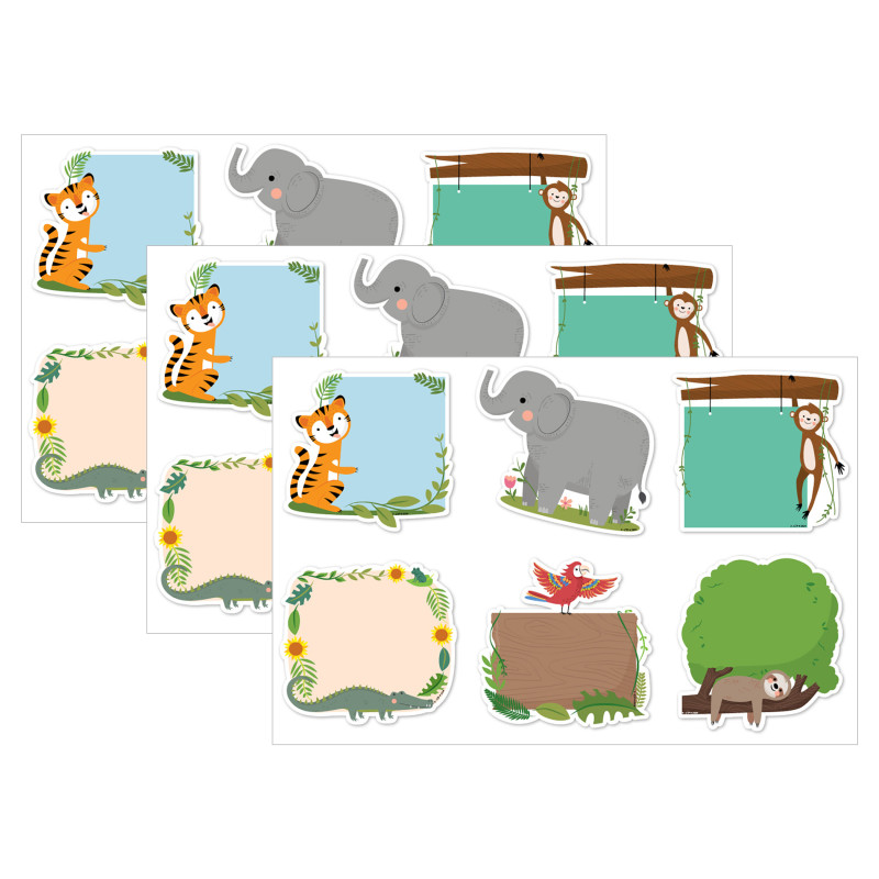 Jungle Friends 6'' Designer Cut-Outs, 36 Per Pack, 3 Packs