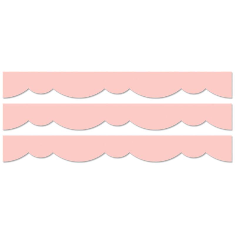 Blush Stylish Scallops EZ Border, 48 Feet Per Pack, 3 Packs