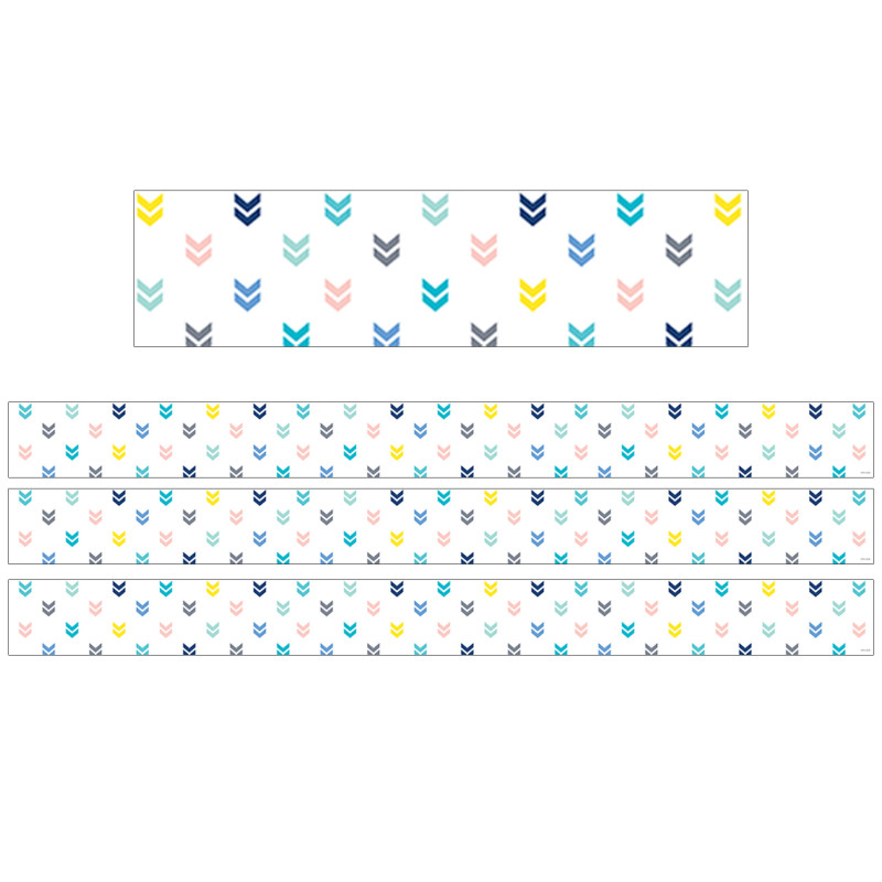 Calm & Cool Colorful Mini Chevrons EZ Border, 48 Feet Per Pack, 3 Packs
