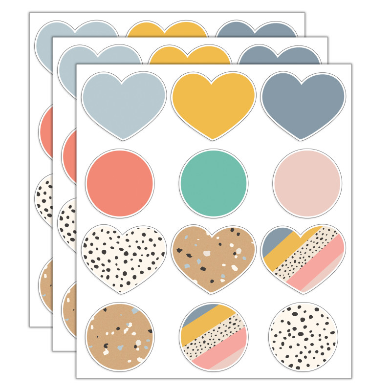 We Belong Hearts & Dots Cut-Outs, 36 Per Pack, 3 Packs
