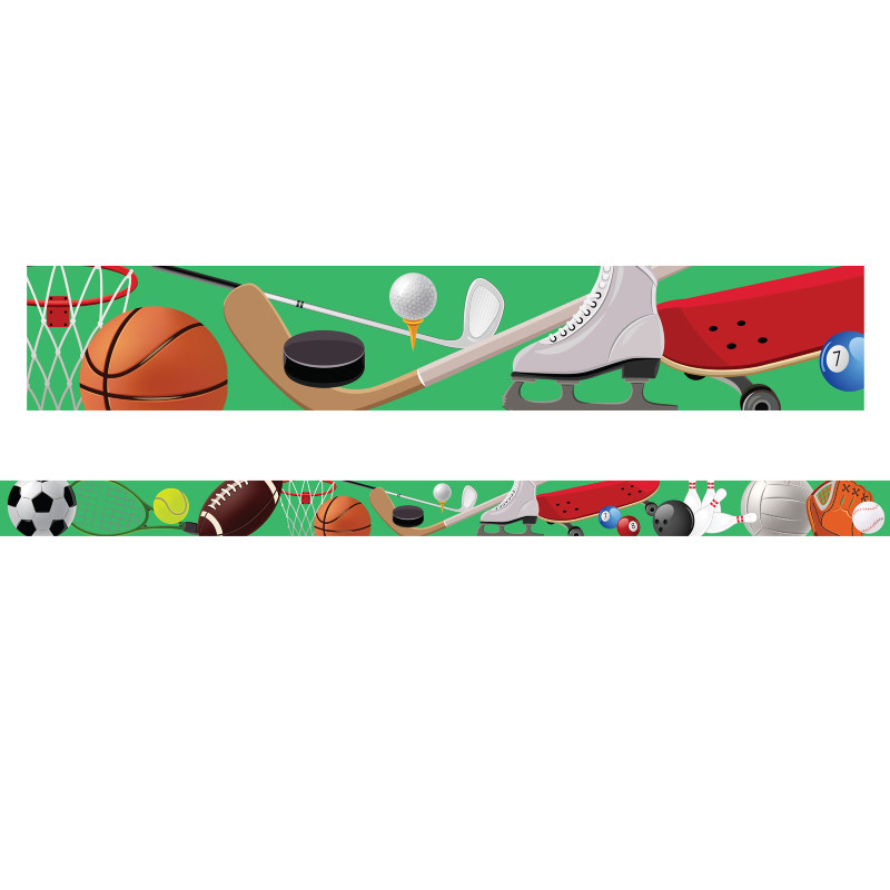 Magnetic Straight Borders/Trims, .5'' x 24'', Sports Theme, Pack of 12