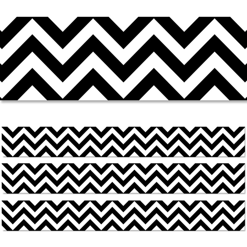Black Chevron EZ Border, 48 Feet, 3 Packs