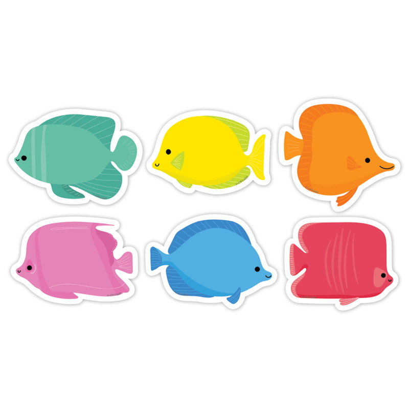 Sea Friends School of Fish 3'' Designer Cut-Outs, Pack of 36