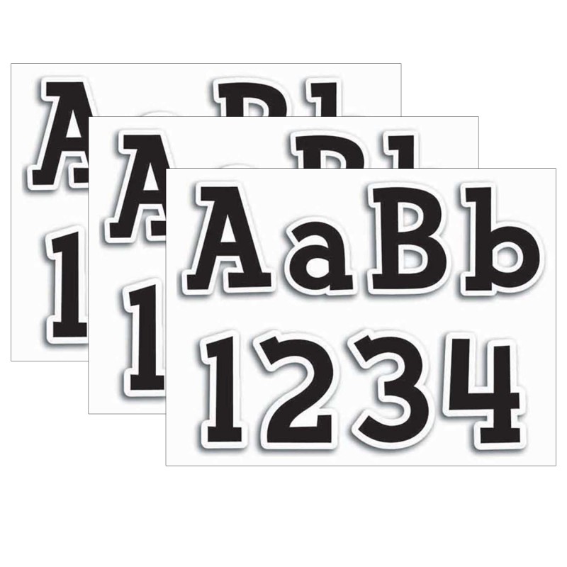 Fancy Black 4'' Designer Letters, 210 Per Pack, 3 Packs