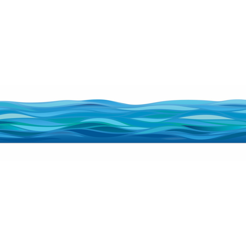 Seas the Day Waves Deco Trim, 37 Feet
