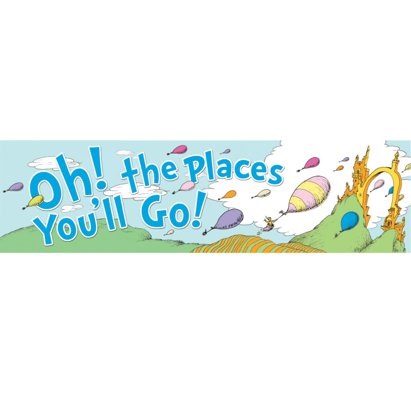 Dr. Seuss Oh the Places Balloons Classroom Banner