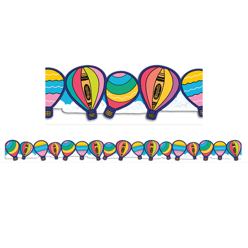 Crayola Colors of Kindness Hot Air Balloons Extra Wide Die-Cut Deco Trim, 37 Feet