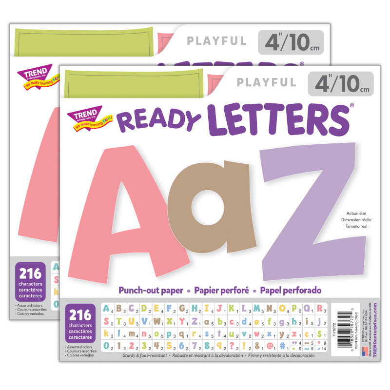 Summer Morning 4'' Playful Combo Ready Letters, 216 Pieces Per Pack, 2 Packs