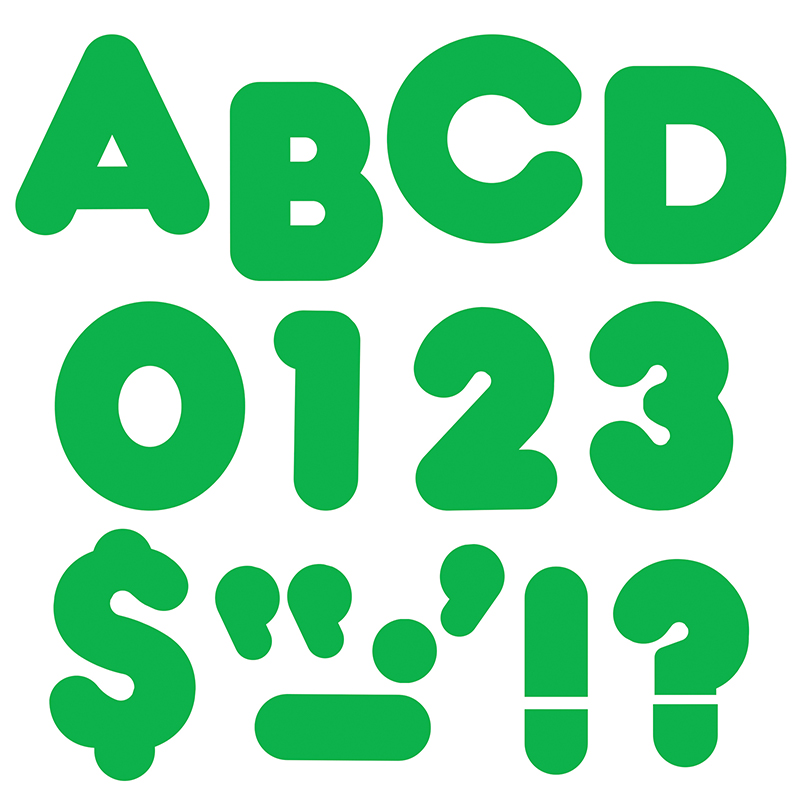 Green 4'' Casual Uppercase Ready Letters