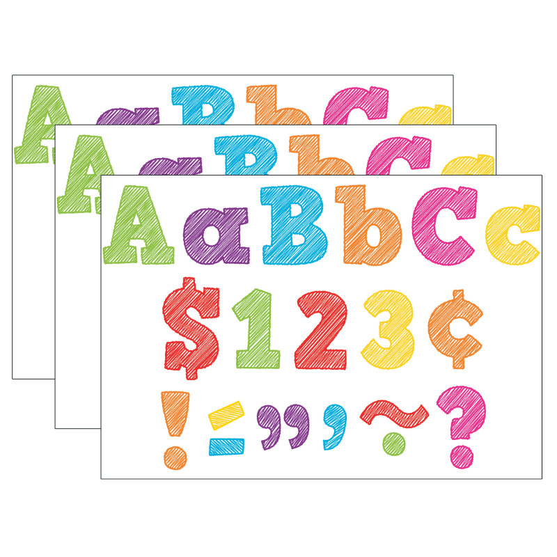 Scribble Bold Block 4'' Letters Combo Pack, 230 Characters Per Pack, 3 Packs