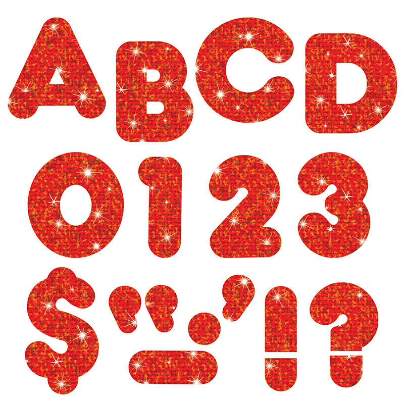 Red Sparkle 4'' Casual UC Ready Letters