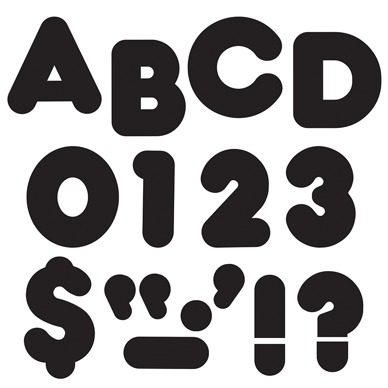 Black 4'' Casual Uppercase Ready Letters