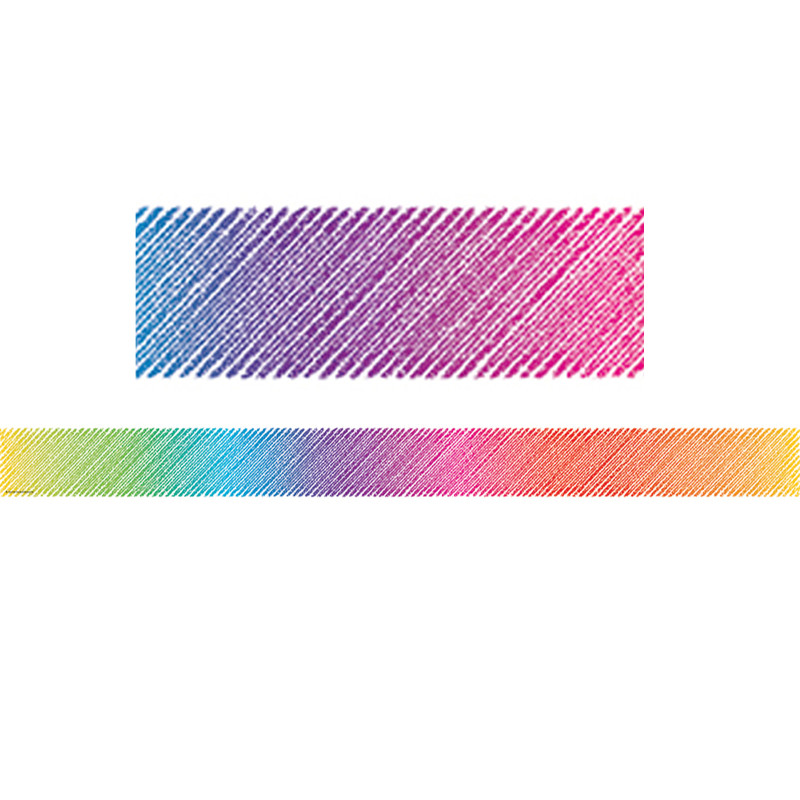 Colorful Scribble Straight Border Trim, 35 Feet