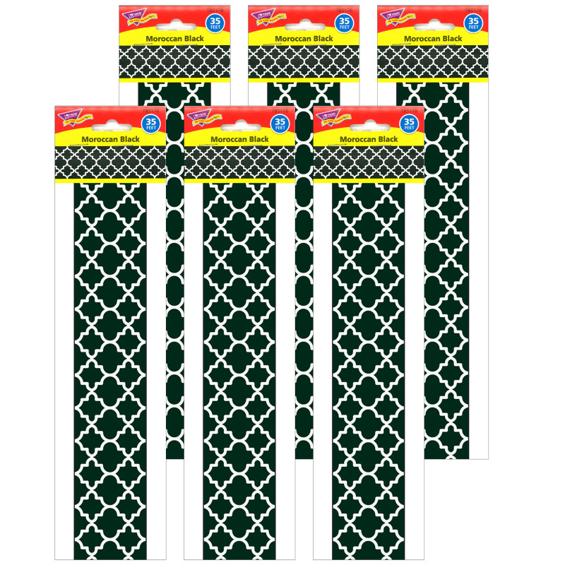 Moroccan Black Bolder Borders, 3. 75' Per Pack, 6 Packs