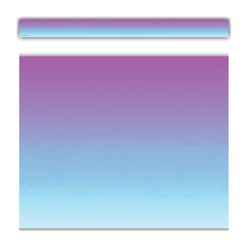 Purple and Blue Color Wash Straight Border Trim, 35 Feet