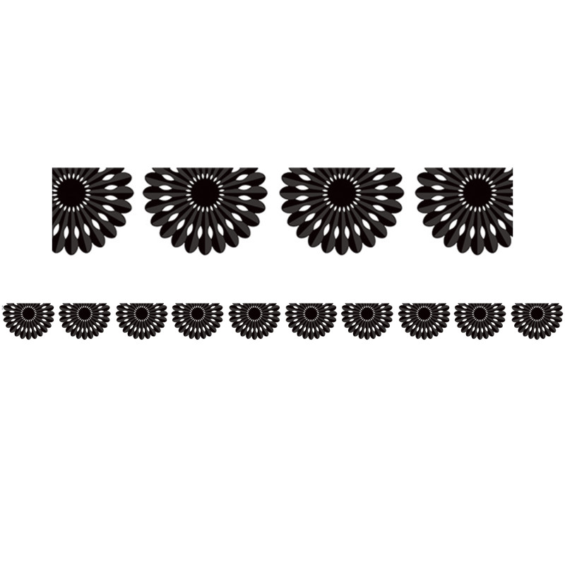 Black and White Fiesta Die-Cut Border Trim, 35 Feet
