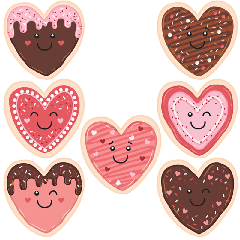 Frosted Heart Cookies Accents, Pack of 30