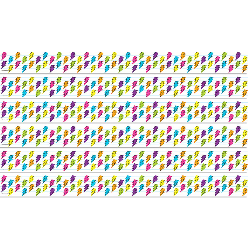 Brights 4Ever Lightning Bolts Straight Border Trim, 35 Feet Per Pack, 6 Packs