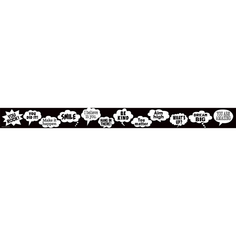 Speech Bubbles Straight Border Trim, 35 Feet