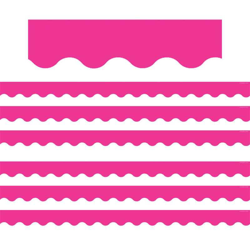 Hot Pink Scalloped Border Trim, 35 Feet Per Pack, 6 Packs
