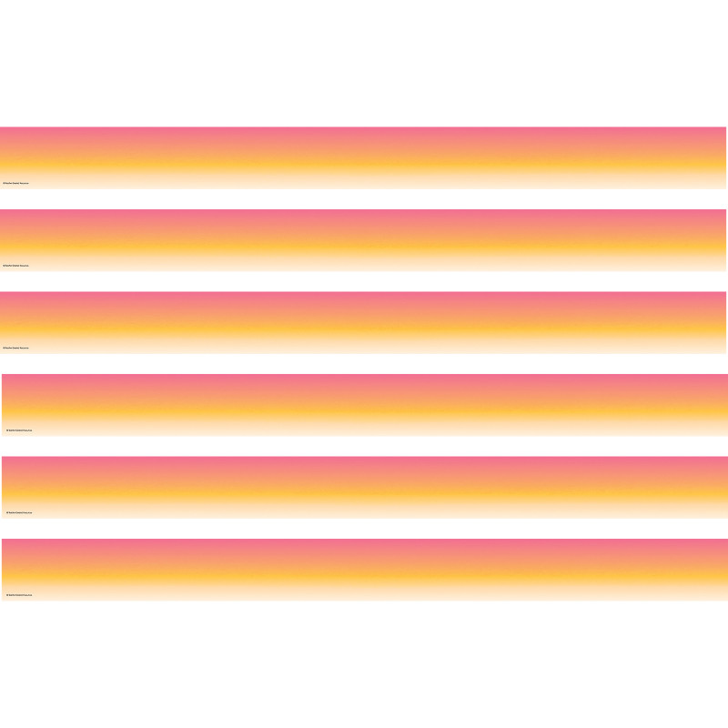 Pink and Orange Color Wash Straight Border Trim, 35 Feet Per Pack, 6 Packs