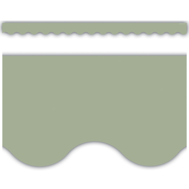 Sage Green Scalloped Border Trim, 35 Feet