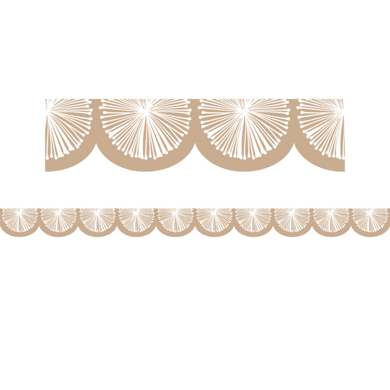Natural Poms Scalloped Die-Cut Border Trim, 35 Feet