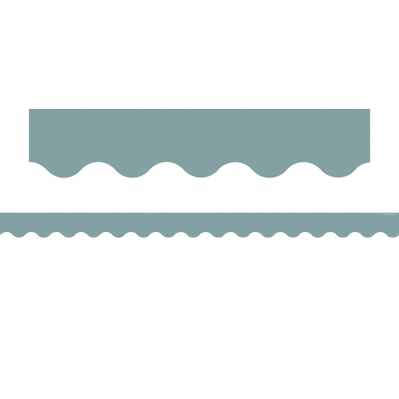 Stone Blue Scalloped Border Trim, 35 Feet
