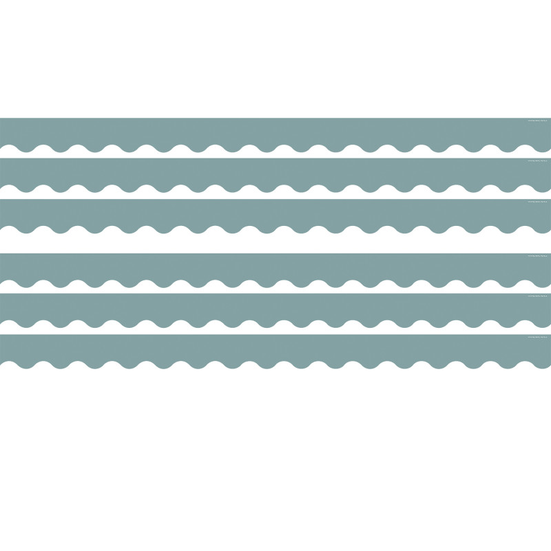 Stone Blue Scalloped Border Trim, 35 Feet Per Pack, 6 Packs