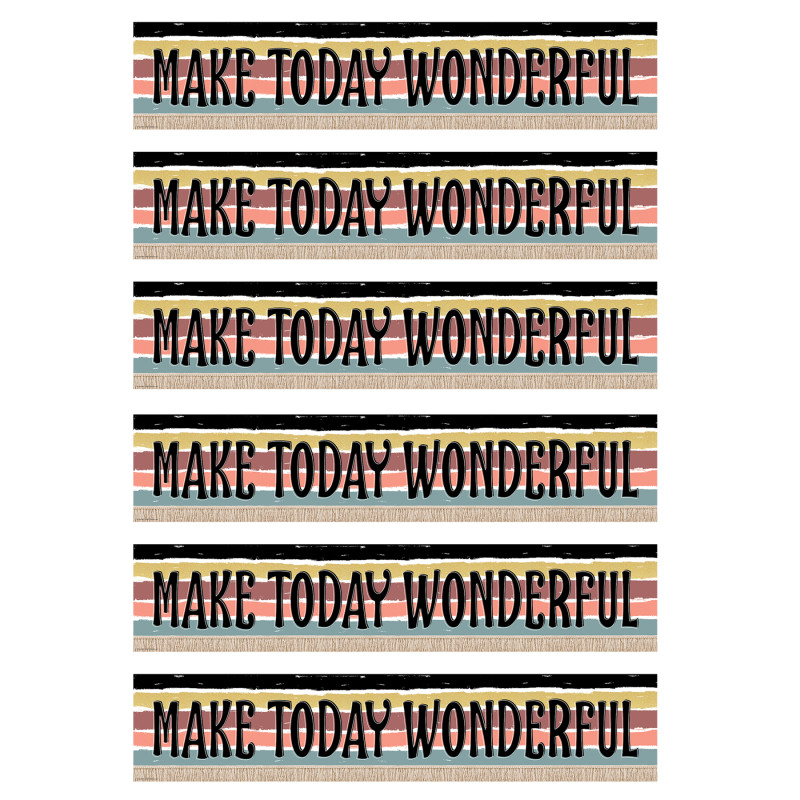 Wonderfully Wild Make Today Wonderful Banner, 8'' x 39'', Pack of 6