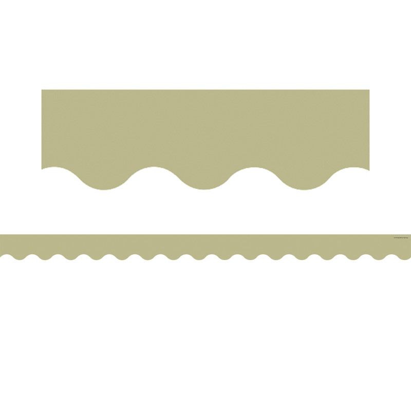 Olive Green Scalloped Border Trim, 35 Feet