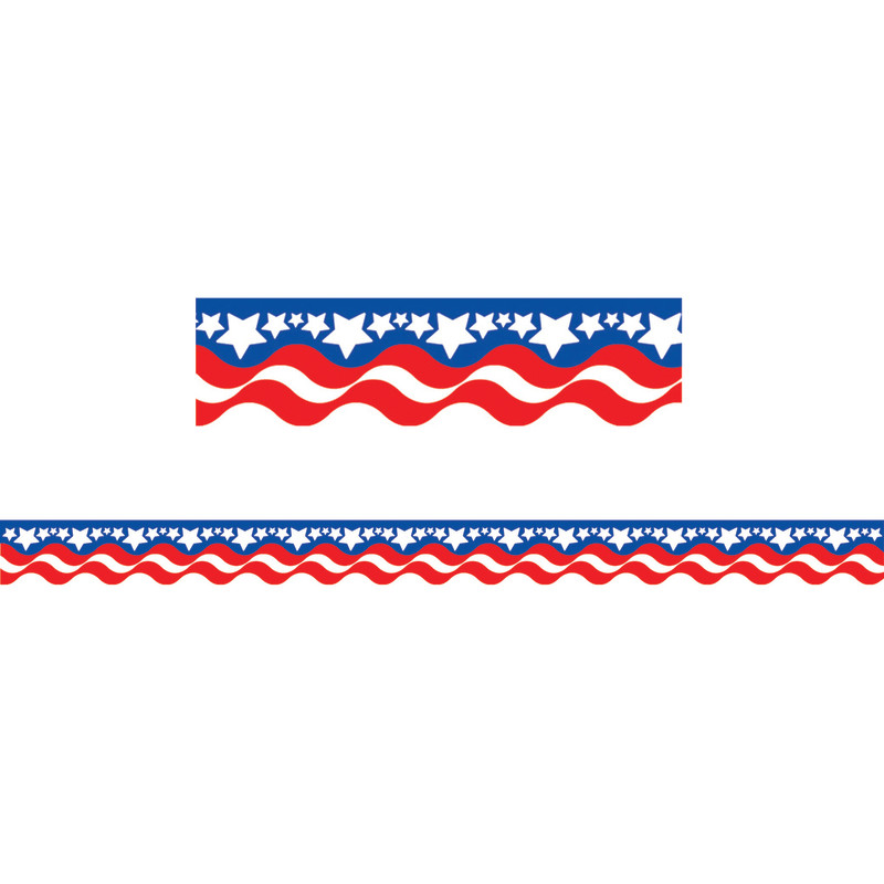 Patriotic Scalloped Border Trim, 35 Feet