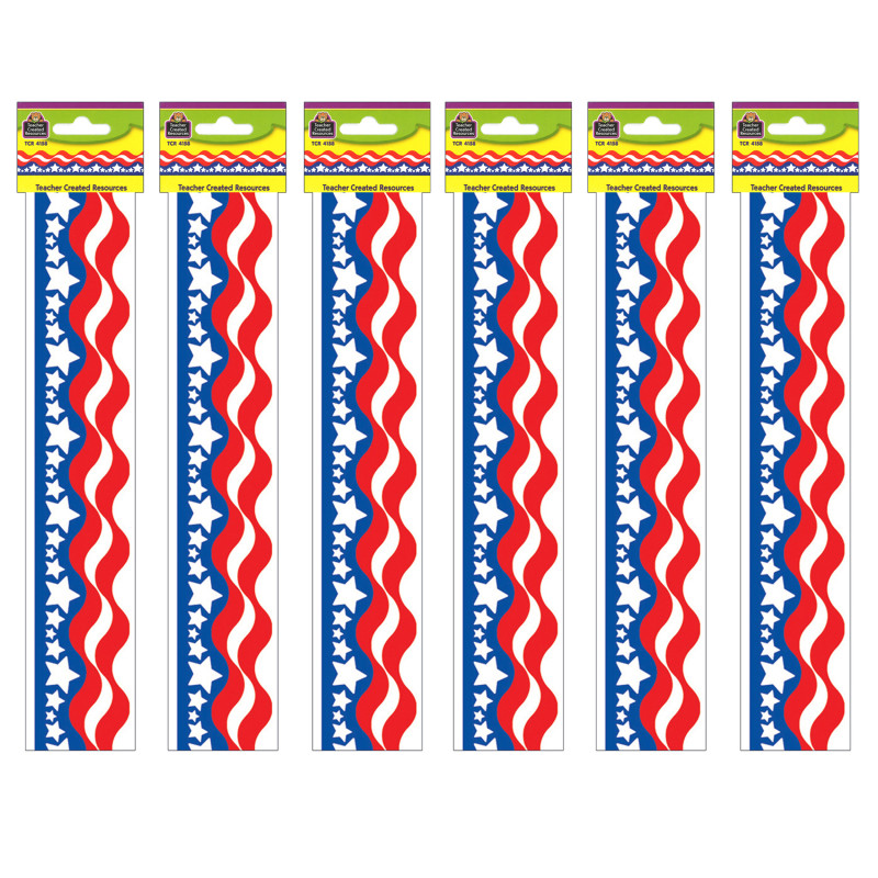 Patriotic Border Trim, 35 Feet Per Pack, 6 Packs